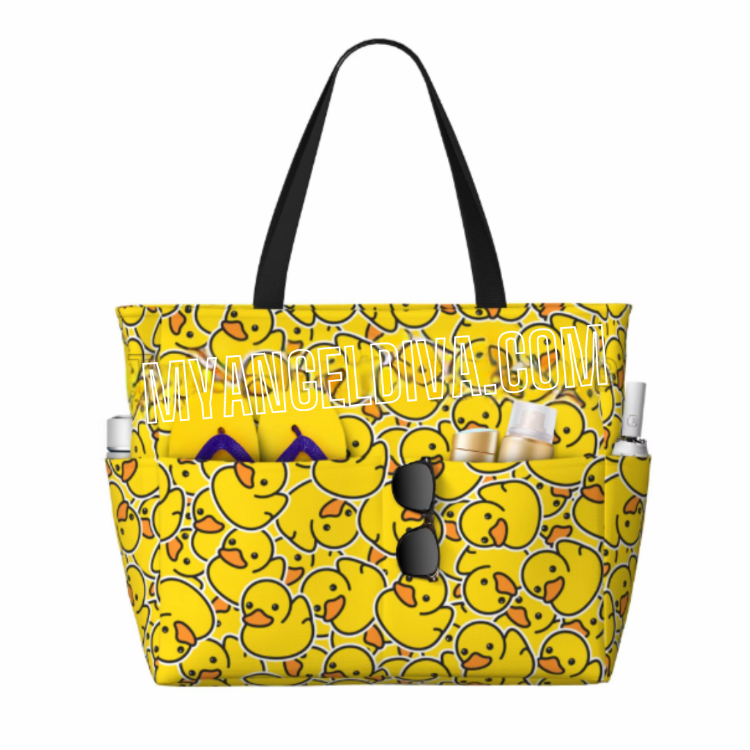Grand sac de plage en forme de canard en caoutchouc jaune 