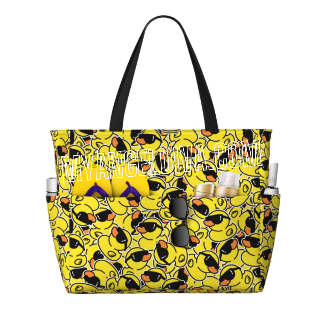 Grand sac de plage en forme de canard en caoutchouc jaune 